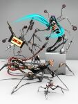  1_eye 3d_(artwork) 6_legs absurd_res ambiguous_gender autodesk_3ds_max_(artwork) cable cosplay cube_(object) deino_(artist) digital_media_(artwork) electronics english_text female feral group hair hatsune_miku headphones hi_res humanoid long_hair long_tail machine magnesium_(deino) male mechanical_arm mechanical_leg multi_eye necktie red_eyes ribs robot robot_feral robot_humanoid rubidium_(deino) segmented_tail skeletal skeletal_arm speaker tail television_(deino) text twintails_(hairstyle) vocaloid zincum_(deino) 