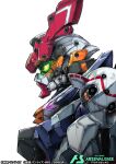  bandai commentary_request company_name copyright_name copyright_notice from_side glowing glowing_eye gquuuuuux green_eyes gundam gundam_arsenal_base gundam_gquuuuuux mecha mecha_focus mobile_suit moyashi_koubou no_humans official_art profile robot science_fiction simple_background solo upper_body v-fin white_background 