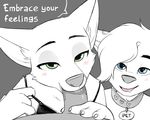  4_fingers alex blue_eyes blush canine clothed clothing collar crossdressing dialogue disney drooling fatalfox feline fellatio first_person_view fox green_eyes lingerie lipstick makeup male male/male mammal monochrome nick_wilde oral saliva sex zootopia 