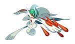  anthro bluekomadori clothing dress gallade male mega_evolution mega_gallade nintendo open_mouth orange_eyes pok&eacute;mon simple_background solo video_games white_background 