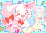  3girls artist_request dog furry garnet_(jewelpet) jewelpet multiple_girls open_mouth pink_eyes red_eyes ruby_(jewelpet) sapphie_(jewelpet) smile 