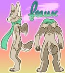  2016 angel anthro blue_eyes canine design feaux fennec fox fur horn invalid_tag mammal model_sheet scarf sheet_(disambiguation) vanjapanda white_fur wings 