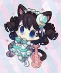  artist_request black_hair blue_eyes cyan_(show_by_rock!!) furry guitar long_hair show_by_rock!! 