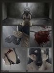  2017 aiden_(flashfire) blood bound canine clothing colored comic dark_ambiance dog flashfire husky kneeling mammal nude_torso opened_wounds prison prison_cell rope wounded 