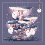  2022 artist_name blue_background cloud color_guide commentary_request copyright_notice english_text ghost highres holding_hands instagram_username lamp mushroom no_humans object_focus original picture_frame pulling rain signature simple_background spin_mayumura twitter_username weibo_username 