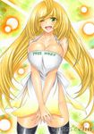  apron blonde_hair breasts highres large_breasts lusamine_(pokemon) marker_(medium) naked_apron pokemon pokemon_(game) pokemon_sm takecha traditional_media 