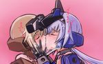  2girls blonde_hair blue_hair blush eyes_closed frame_arms_girl gourai heart-shaped_pupils kiss multiple_girls ribimura saliva stylet symbol-shaped_pupils tongue yuri 