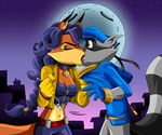  absurd_res anthro breasts canine carmelita_fox cleavage clothed clothing duo female fox hi_res kissing male mammal raccoon sly_cooper sly_cooper_(series) sofiespangenberg video_games 