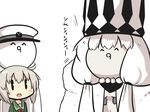  admiral_(kantai_collection) blonde_hair blush_stickers boom-kun chibi cloak comic commentary_request epaulettes fur_trim goma_(gomasamune) hat highres kantai_collection long_hair military military_hat military_uniform neckerchief northern_water_hime open_mouth peaked_cap school_uniform shimushu_(kantai_collection) shinkaisei-kan sidelocks translated uniform white_background white_hair 