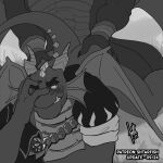 abs activision anal anal_penetration anthro arm_wraps blush bubba_(spyro) butt butt_grab clothing doggystyle dragon duo faceless_character frill_(anatomy) frock from_behind_position greyscale hand_on_butt hand_on_head hi_res horn jewelry looking_back lying male male/male monochrome muscular muscular_anthro muscular_male mythological_creature mythological_scalie mythology necklace nestor_(spyro) obscured_penetration on_front penetration raised_tail rescued_dragons_(spyro) scales scalie sex shtarfish simple_background spyro_reignited_trilogy spyro_the_dragon tail ventral_scales wings wraps