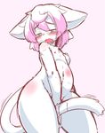  artist_request brown_eyes cat flat_chested furry open_mouth pink_hair 