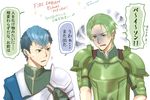  ... 2boys aoi_(xxxaoi) armor artist_name blue_hair copyright_name dated fire_emblem fire_emblem_echoes:_mou_hitori_no_eiyuuou force_(fire_emblem) green_eyes green_hair male_focus multiple_boys open_mouth paison simple_background sparkle white_background 