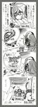  3girls artist_name bare_shoulders braid comic commentary_request dated drum_(container) enemy_aircraft_(kantai_collection) escort_hime glasses greyscale ha-class_destroyer hair_between_eyes hair_scarf headphones highres horns kantai_collection long_hair monochrome multiple_girls ne-class_heavy_cruiser ocean partially_translated shinkaisei-kan short_hair single_braid supply_depot_hime sweatdrop teeth translation_request tsuji_kazuho very_long_hair water 