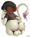  balls canine collar elex_the_smeargle ikiki looking_back male mammal nintendo paint pok&eacute;mon smeargle solo spiked_collar spikes video_games 