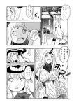  1boy 3girls absurdres abyssal_admiral_(kantai_collection) ali_(watarutoali) breasts comic covered_nipples greyscale headgear highres horn horns kantai_collection large_breasts long_hair monochrome multiple_girls northern_ocean_hime seaport_hime shinkaisei-kan translation_request wo-class_aircraft_carrier 