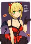  :d arm_garter bangs bare_arms black_choker black_wings blush bow breasts choker cleavage collarbone commentary_request corset demon_horns demon_tail demon_wings dress eyebrows_visible_through_hair facepaint fake_horns frilled_dress frills gloves gradient gradient_background hairband halloween happy_halloween heart horns idolmaster idolmaster_cinderella_girls jewelry lace lace-trimmed_dress lace-trimmed_gloves lace_trim layered_dress lips looking_at_viewer medium_breasts miyamoto_frederica nekota_chihiro open_mouth pendant purple_background red_bow red_hairband short_hair sleeveless sleeveless_dress smile solo tail wings 