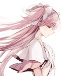 absurdres bad_id bad_twitter_id choker closed_eyes dress from_side gloves hair_ribbon hand_on_own_chest highres kaname_madoka long_hair mahou_shoujo_madoka_magica misteor pink_hair ribbon sketch solo two_side_up ultimate_madoka white_background white_dress white_gloves white_ribbon 