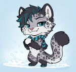  anthro big_head cheek_tuft chibi clothing cold_weather cozy_scarf digital_media_(artwork) digitigrade facial_tuft felid feline feline_chibi fluffy fluffy_tail ice_in_summer_(sftsl) invalid_tag male male_anthro mammal naughtystray pantherine pattern_clothing pattern_scarf playful playful_pose scarf smile smirk snow snow_leopard snowball snowball_fight solo standing striped_clothing striped_scarf stripes tail tuft winter winter_fun winter_vibes 
