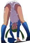  :d ass baseball_cap baseball_uniform bent_over blush dark_skin feet_out_of_frame hat heavy_breathing highres jikatarou legs long_hair looking_at_viewer mao_(pokemon) open_mouth pokemon pokemon_(anime) pokemon_sm_(anime) pov simple_background smile solo sportswear teeth twintails white_background 