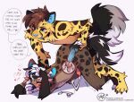 anal anal_penetration anthro anthro_on_anthro anthro_penetrated anthro_penetrating blue_eyes bodily_fluids cheetah claws cum cum_in_ass cum_inside cum_on_ground cumshot doggystyle duo duskiglow ejaculation eyes_closed felid feline from_behind_position genital_fluids genitals hand_covering_face hand_on_head heart_symbol hi_res hyena male male/male male_penetrated male_penetrating mammal nude nude_anthro nude_male penetration penis rape_play sex simple_background speech_bubble tail text text_with_heart