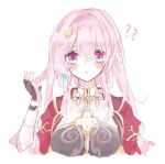  1girl ? ?? alternate_hair_length alternate_hairstyle ame_00531 black_gloves blue_eyes breasts chinese_clothes commentary_request fingerless_gloves gloves hair_down hair_ornament hand_up holding holding_own_hair honkai:_star_rail honkai_(series) large_breasts long_hair looking_at_viewer march_7th_(honkai:_star_rail) march_7th_(hunt)_(honkai:_star_rail) multicolored_eyes official_alternate_costume pink_eyes pink_hair solo two-tone_eyes upper_body 