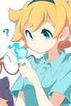  ? blonde_hair blue_eyes freckles glasses hairband koshou_shichimi little_witch_academia lotte_jansson shirt short_hair short_sleeves spirit 