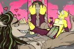  2_penises anal anal_penetration anthro big_penis bodily_fluids bulge ceratopsian ceratopsid chasmosaurine claws clothing dinosaur duo fantalodon feet fish foot_fetish foot_focus foot_in_face footwear foreskin genital_fluids genitals hi_res horn humanoid_feet inside internal intersex mackerel_shark male male/male marginocephalian marine megalodon multi_genitalia multi_penis muscular ornithischian penetration penis plantigrade prehistoric_species reptile scalie shark side_by_side_multi_penis size_difference socks soles swimwear threehorns toe_claws triceratops tricero_spikes vein veiny_penis 