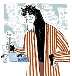 2025 appliance cooking cyrillic_text english_text equid equine eyewear fridge glasses hi_res horse jariloxe kitchen_appliance loxe_(jariloxe) mammal shirtless_anthro solo stirring text thought_bubble tired tired_eyes