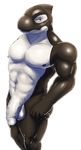  2017 anthro balls digital_media_(artwork) fin male marine mocri muscular muscular_male nipples nude ocra pecs penis shiny simple_background solo 