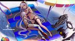  ahoge ass azur_lane ball bare_arms bare_shoulders beach beach_towel beach_umbrella beachball bikini black_bikini black_choker black_gloves black_legwear black_ribbon breasts choker cleavage closed_eyes closed_mouth colored_stripes commentary_request dark_skin finger_to_mouth fingerless_gloves frilled_choker frills from_above full_body gloves grey_footwear hand_on_another's_head hand_on_another's_thigh headgear heart_ahoge highres index_finger_raised indianapolis_(azur_lane) iron_cross leg_garter long_hair looking_at_viewer looking_up lying machinery medium_breasts multiple_girls navel ocean on_side pink_hair prinz_eugen_(azur_lane) profile red_eyes ribbon sand sandals shoes shushing side-tie_bikini single_thighhigh sleeping small_breasts smile stomach striped swimsuit thighhighs towel twintails umbrella very_long_hair wangchuan_de_quanyan water white_legwear 