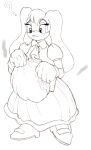 anthro balled_up_diaper clothing diaper dress female holding_diaper lagomorph leporid mammal plantigrade question_mark rabbit raised_heel sega solo sonic_the_hedgehog_(series) starcandy12 touching_diaper unclean_diaper used_diaper vanilla_the_rabbit