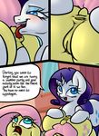  anal anus big_butt butt comic english_text equine female female/female feral fluttershy_(mlp) friendship_is_magic horn mammal my_little_pony oral pegasus pussy rarity_(mlp) rimming sex slavedemorto text unicorn wings 