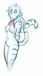  anthro blush breasts collar collar_of_keidranification collar_tag crossgender digitigrade edit featureless_breasts featureless_crotch feline female fur gender_transformation keidran mammal monochrome nude pose simple_background sketch smile solo striped_fur stripes tiger_trace tom_fischbach trace_legacy transformation twokinds white_background 