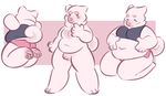  animal_genitalia anthro balls blush canine clothed clothing looking_at_viewer male mammal mochi-squish nude obese overweight sheath smile solo 