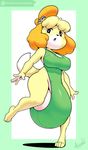  animal_crossing argento balls barefoot big_balls breasts bulge canine clothing dickgirl dog huge_balls hyper hyper_balls hyper_bulge hyper_penis intersex isabelle_(animal_crossing) mammal nintendo penis small_breasts swimsuit video_games 