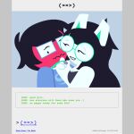 1:1 anthro ashleyorange bdsm black_hair blush blush_lines buckteeth canid canine clothed clothed_female clothing collar collar_pull collar_tag comic comic_panel crop_top dialogue duo english_text eyewear female glasses good_girl gynomorph hair hi_res homestuck human humanoid hybrid incest_(lore) intersex intersex/female jade_harley june_egbert lipstick long_hair makeup mammal ms_paint_adventures onesie pajamas petplay puppyplay red_face roleplay shirt short_hair sibling_(lore) sister_(lore) sisters_(lore) teeth text topwear trans_(lore) trans_woman_(lore) white_body