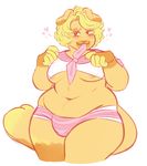  &lt;3 anthro bulge clothed clothing crossdressing looking_at_viewer male mochi-squish nipples obese overweight smile solo standing unknown_species 