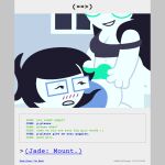 1:1 animal_genitalia animal_penis animated animated_comic anthro ashleyorange bdsm begging black_hair blush blush_lines bottomless buckteeth canid canine canine_genitalia canine_penis clothed clothed_female clothing comic comic_panel crop_top dialogue duo english_text eyewear female genitals glasses good_girl gynomorph hair hand_on_butt hi_res homestuck human humanoid hybrid incest_(lore) intersex intersex/female jade_harley june_egbert lipstick long_hair makeup mammal ms_paint_adventures pajamas pantsless penis penis_on_butt petplay puppyplay roleplay shirt short_hair sibling_(lore) sister_(lore) sisters_(lore) tail teeth text topwear trans_(lore) trans_woman_(lore) white_body