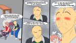 anon_(snoot_game) anthro athletic athletic_anthro athletic_male bald bed biped blue_bottomwear blue_clothing blue_pants blush bottomwear cavemanon_studios close-up clothed clothed_human clothed_male clothing colored comic confusion controller cutaway dinosaur dromaeosaurid duo english_text frown fuegosonic93 furniture game_controller gamecube gamecube_controller gaming goodbye_volcano_high green_clothing green_shirt green_topwear grey_clothing grey_jacket grey_topwear hair hi_res human inside jacket ko_op_(game_developer) looking_aside male mammal markings nintendo nintendo_controller open_clothing open_jacket open_topwear pants pink_body pink_hair playing_video_game prehistoric_species purple_bottomwear purple_clothing purple_eyes purple_pants question_mark red_clothing red_shirt red_tank_top red_topwear reed_(gvh) reptile saurischian scalie shirt short_hair sitting smile snoot_game striped_markings stripes table tank_top text theropod thinking thought_bubble topwear torn_bottomwear torn_clothing torn_pants velociraptor