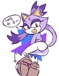  blaze_the_cat clothed clothing leggings legwear pinup ponytail pose presenting smile sonic_(series) topless wispowillo 