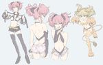  alternate_costume animal_ears ass bikini blonde_hair boots breasts choker cleavage fang flat_chest from_behind gloves green_eyes halter_top halterneck high_heel_boots high_heels idolmaster idolmaster_cinderella_girls jougasaki_mika jougasaki_rika lion_ears lion_tail looking_at_viewer midriff multiple_girls navel o-ring o-ring_top open_clothes open_shorts paw_gloves paws pink_hair short_shorts shorts skirt slingshot_swimsuit small_breasts smile strapless striped striped_legwear swimsuit tail thighhighs tomason tubetop twintails whip 