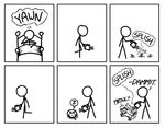  bad_idea bed cat comic english_text feline fur human humor mammal simple_background speech_bubble text waking_up water watering what white_background xkcd 