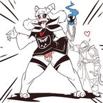  anthro asriel_dreemurr black_sclera blush boss_monster bulge caprine clothing clothing_lift dark_souls digital_media_(artwork) embarrassed girly goat god_of_hyperdeath horn human karakylia long_ears male mammal open_mouth robe simple_background skirt skirt_lift surprise undertale underwear video_games 