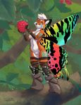  2017 arthropod blue_eyes bodypaint breasts butterfly_wings canine clothing ear_piercing fairy fantasy female food forest fox fruit insect juno kalahari knee_pads leggings legwear mammal moth nude piercing platinum_blonde pussy raspberry smile tiny_(disambiguation) tree tribal wings 