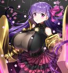  :o bangs bare_shoulders black_legwear blush breasts buckle claws collar corset cowboy_shot eyelashes fate/extra fate/extra_ccc fate/grand_order fate_(series) glowing hair_ribbon hayama_eishi huge_breasts layered_skirt long_hair looking_at_viewer md5_mismatch o-ring o-ring_top open_mouth pantyhose passion_lip pink_ribbon purple_eyes purple_hair purple_skirt ribbon see-through skirt solo standing straight_hair striped tareme vertical-striped_skirt vertical_stripes very_long_hair 