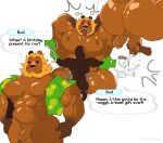 animal_crossing anthro balls big_butt big_muscles big_pecs birthday birthday_gift birthday_sex bodily_fluids brown_balls brown_body brown_fur brown_penis bud_(animal_crossing) butt clothing cum cum_on_ground dialogue_box duo english_text erection eyewear faceless_character faceless_male felid food_print fruit_print fur furrypickles genital_fluids genitals glistening glistening_body glistening_butt green_clothing green_shirt green_topwear hairy_body handjob head_between_pecs heart_symbol hi_res huge_butt huge_muscles huge_pecs larger_penetrated lion looking_pleasured male male/male mammal muscular muscular_male nintendo nude onomatopoeia pantherine pecs penetration penile penis pineapple_pattern pink_eyewear pink_sunglasses plant_print plap_(sound) sex shirt simple_background size_difference small_dom_big_sub small_top_big_bottom sound_effects squirt_(sound_effect) sunglasses teeth teeth_showing text tongue tongue_out topwear undressed white_background