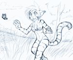  anthro blush breasts collar collar_of_keidranification collar_tag crossgender digitigrade edit featureless_breasts featureless_crotch feline female fur gender_transformation keidran mammal monochrome nude pose simple_background sketch solo striped_fur stripes tiger_trace tom_fischbach trace_legacy transformation twokinds webcomic 