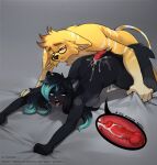 anthro blue_hair bodily_fluids breast_squish breasts butt canid canine canis cervical_contact cum cum_in_uterus cum_inside cum_on_back cum_on_butt cum_while_penetrated doggystyle duo exhausted eyewear female from_behind_position fur genital_fluids glasses hair half-closed_eyes hamish_turner_(ukz_james97) hi_res internal knotting leaking_cum lombax male male/female mammal narrowed_eyes orange_body orange_fur penetration ratchet_and_clank sex snejek sony_corporation sony_interactive_entertainment squish stripes text url uterus vikie_silvermoon wearing_glasses white_stripes wolf