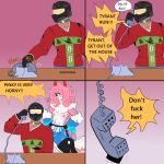 1:1 absurd_res anthro barely_visible_genitalia barely_visible_vulva big_hands blue_body breasts clothing comic curvy_figure dialogue dragon duo english_text female fluffy fur furred_dragon furred_scalie genitals hair hi_res horn human lingerie long_hair male male/female mammal multicolored_body multicolored_fur myceelidos_(zortrex) mythological_creature mythological_scalie mythology nipples one_eye_obstructed pink_body pink_hair pink_nipples pinky_(zortrex) profanity red_eyes scalie small_breasts smile text vulva white_body wide_hips zortrex