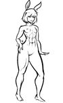  animal_humanoid black_and_white breasts female humanoid lagomorph mammal monochrome muscular muscular_female naughty_face nipples nude rabbit_humanoid simple_background sketch small_breasts solo source_request unknown_artist white_background 
